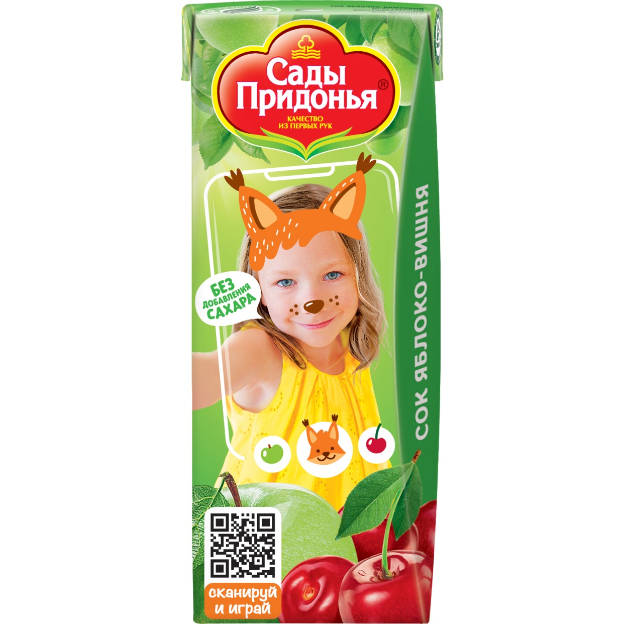 Сок Сады Придонья, яблоко-вишня, 0,2 л