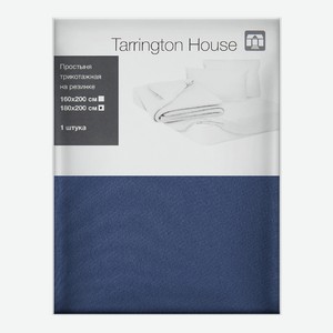 Tarrington House Простыня синий трикотаж на резинке, 180 x 200см