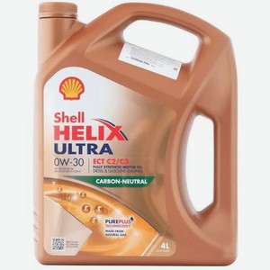 Моторное масло SHELL Helix Ultra ECT, 0W-30, 4л, синтетическое [550046306]