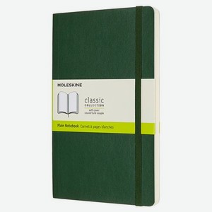 Блокнот Moleskine Classic Soft, 192стр, без разлиновки, мягкая обложка, зеленый [qp618k15]