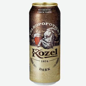 Пиво ВЕЛКОПОПОВИЦКИЙ Козел ж/б, темное, 0.5л