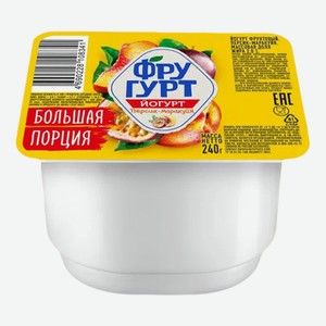 Йогурт Фругурт персик-маракуйя 2% БЗМЖ 240 г
