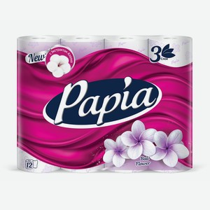 Туалетная бумага Papia Балийский цветок 3 слоя 12 шт