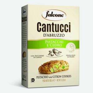 Печенье Falcone Cantucci сахарное с фисташками и цедрой лимона 180 г
