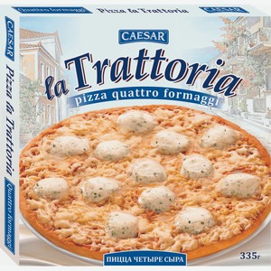Пицца замороженная La Trattoria Четыре сыра, 335 г