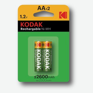 Аккумуляторы NiMH Kodak никель-металлгидридные HR6-2BL 2600mAh AA, 2 шт