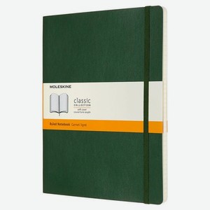 Блокнот Moleskine Classic Soft, 192стр, в линейку, мягкая обложка, зеленый [qp621k15]