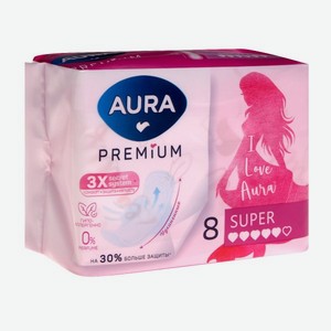 Прокладки гигиенические Aura Premium Super 8шт