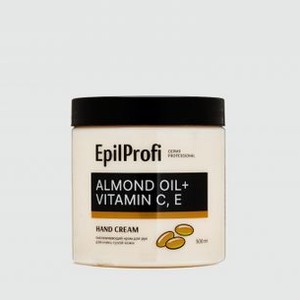 Крем для рук омолаживающий с маслом сладкого миндаля, сладкого апельсина и комплексом витаминов С и E EPILPROFI Professional Almond Oil + Vitamin C, E 500 мл