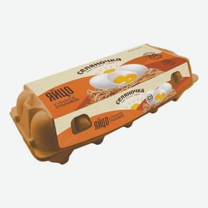 Яйцо куриное Селяночка СО 10 шт, картон