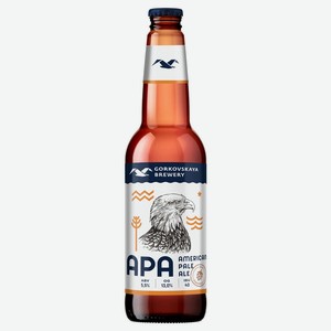 Пиво «Горьковская пивоварня» American Pale Ale светлое нефильтрованное 5,5%, 440 мл