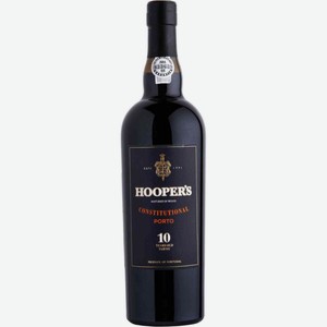 Вино креплёное Hooper s Constitutional Port 10 years old Tawny красное сладкое 19 % алк., Португалия, 0,75 л