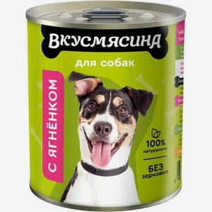 Корм для собак Вкусмясина с ягнёнком, 340 г