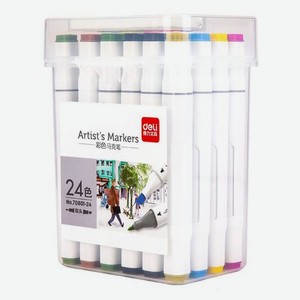 набор маркеров для скетчинга Deli 70801-24, 24 цвет., двойной пишущий наконечник