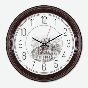 Настенные часы Бюрократ WallC-R63P, аналоговые, коричневый