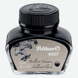 Флакон с чернилами Pelikan INK 4001 78 (PL301051) Brilliant Black чернила черный чернила 30мл для ру