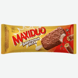 Мороженое MAXIDUO эскимо вафельный микс, 63г