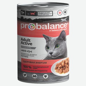 Консервированный корм для кошек с активным образом жизни Probalance, 415 г