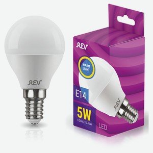 LED-Лампа шар REV 5-40W E14 Теплый свет