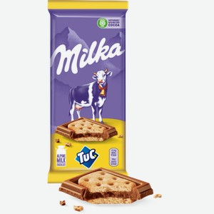 Шоколад Milka молочный с соленым крекером Tuc, 87 г (18 шт)