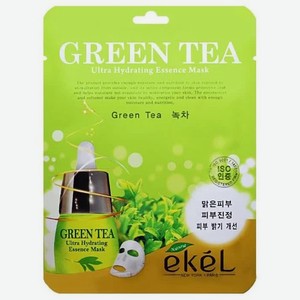 EKEL Тканевая маска для лица с экстрактом зеленого чая Green Tea Ultra Hydrating Essence Mask, 25г