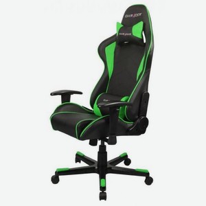 Кресло игровое DXRACER FE08, на колесиках, эко.кожа, черный/зеленый [501492]