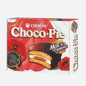 Мучное кондитерское изделие в глазури  Choco Pie Poppy  ( Чоко пай Мак ), 360г