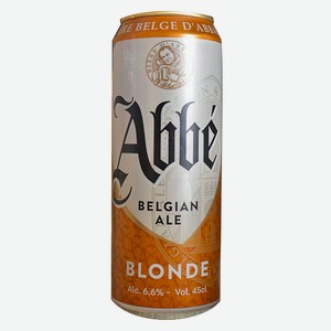 Пивной напиток Abbe Blond 6.6% 0.45 л, металлическая банка