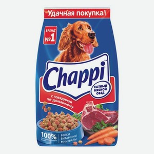 Корм для собак Chappi говядина, 2.5 кг, пакет