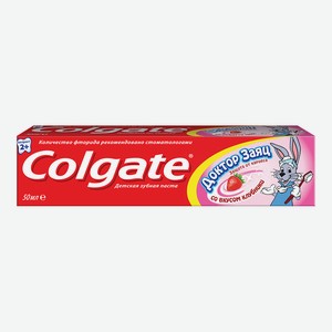 Зубная паста Colgate детская Доктор Заяц со вкусом клубники, 50 мл