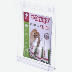 Mr.Bruno капли репеллентные для щенков и мелких собак весом менее 10 кг, 3 шт по 1 мл (3 г)