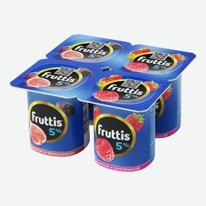 Йогуртный продукт Fruttis инжир-чернослив малина-земляника 5% БЗМЖ 115 г