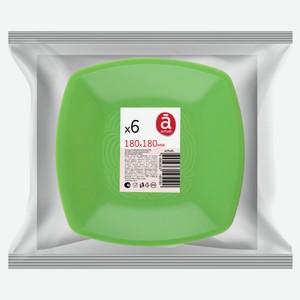 Набор одноразовых тарелок Actuel зеленые, 6х18 см