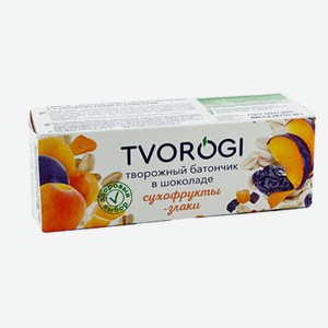 Сырок творожный Tvorogi сухофрукты-злаки глазированный 15%, 45 г