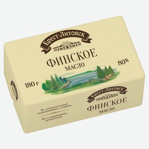 Масло сливочное «Брест-Литовск» Финское несоленое 80%, 180 г