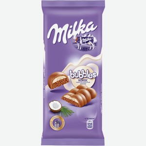 Шоколад Milka Bubbles молочный пористый с кокосовой начинкой, 97 г