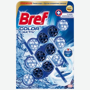 Туалетный блок BREF® Колор актив с хлором, 3х50г