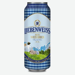 Пиво Liebenweiss Hefe-Weissbier светлое нефильтрованное 5.1%, 500 мл