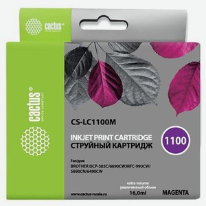 Картридж струйный CS-LC1100M пурпурный для Brother DCP-385c/6690cw; MFC-990/5890/5895 (16ml) Cactus