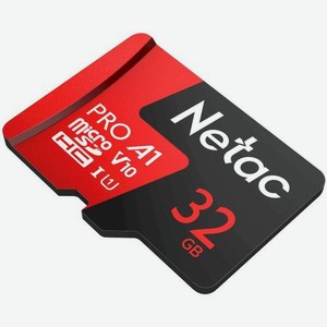 Карта памяти microsdhc UHS-I U1 NETAC P500 Extreme Pro 32 ГБ, 90 МБ/с, Class 10, NT02P500PRO-032G-S, 1 шт., переходник SD