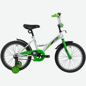 Велосипед NOVATRACK Strike (2020), городской (детский), колеса 18 , белый/зеленый, 11.7кг [183strike.wtg20]
