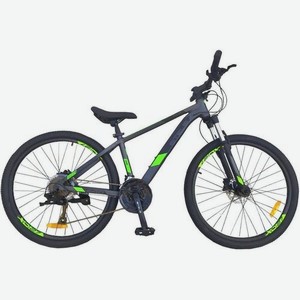 Велосипед STELS Navigator-640 D V010 (2022), горный (взрослый), рама 17 , колеса 26 , антрацитовый/зеленый, 15.5кг [lu088267]