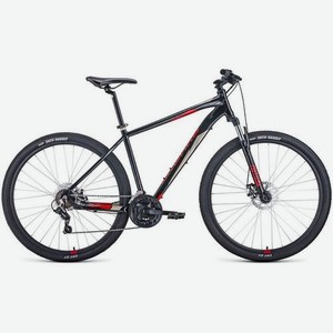 Велосипед FORWARD Apache 29 2.0 (2021), горный (взрослый), рама 17 , колеса 29 , черный/красный, 14.44кг [rbkw1m69q002]