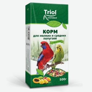 Корм д/мелких и средних попугаев Triol с фруктами 500г