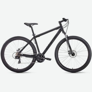 Велосипед FORWARD Sporting 29 2.1 D (2022), горный (взрослый), рама 17 , колеса 29 , черный матовый/черный, 16.6кг [rbk22fw29960]