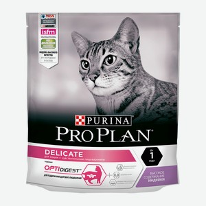 Сухой корм Pro Plan Delicate OptiDigest для кошек с чувствительным пищеварением Индейка и рис, 400г
