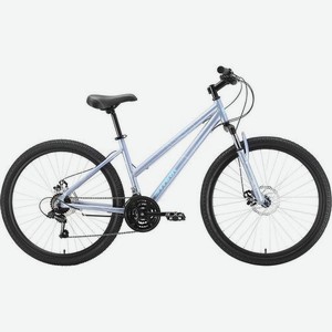 Велосипед STARK Luna 26.1 D (2022), городской (взрослый), рама 16 , колеса 26 , серый/голубой, 15.9кг [hq-0008230]