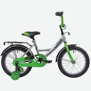 Велосипед NOVATRACK Vector городской (детский), рама 10.5 , колеса 16 , серебристый/зеленый, 11кг [163vector.sl20]