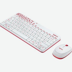 Набор клавиатура+мышь Logitech MK240 белый/красный