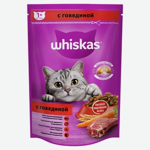 Сухой корм для кошек Whiskas для взрослых пород с говядиной и кроликом, 350 г
